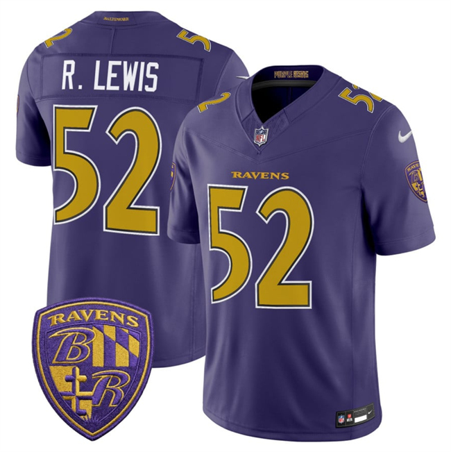 Men's Baltimore Ravens #52 Ray Lewis Purple 2026 F.U.S.E. Alternate Vapor Stitched Limited Football Jersey